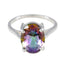 Mystic Quartz Solitaire African Silver multicolor Gemstone Featherlight Traditional Ring Jewellery