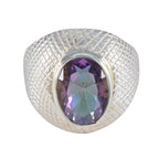 Mystic Quartz Solitaire German 92.5 Silver multicolor Gemstones Versatile engravings Ring Jewellery