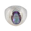 Mystic Quartz Solitaire German 92.5 Silver multicolor Gemstones Versatile engravings Ring Jewellery