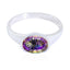 Mystic Quartz Solitaire Korean 925 Sterling Silver multicolor Gems Dainty Modern Ring Jewelry