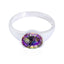 Mystic Quartz Solitaire Korean 925 Sterling Silver multicolor Gemstones Dainty Modern Ring Jewelry