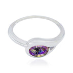 Mystic Quartz Solitaire Japanese 92.5 Silver multicolor Gems Delicate Glamorous Ring Jewellery