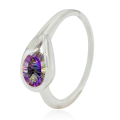 Mystic Quartz Solitaire Japanese 92.5 Silver multicolor Gems Delicate Glamorous Ring Jewellery