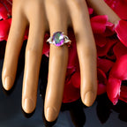 Mystic Quartz Solitaire German 925 Sterling Silver multicolor Gems Featherlight Artisan Ring Jewellery
