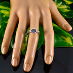 Mystic Quartz Solitaire American Silver multicolor Gems Dainty Trendy Ring Jewelry