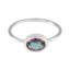 Mystic Quartz Solitaire Japanese Silver multicolor Gemstone Elegant  Sophisticated Ring Jewellery