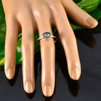 Mystic Quartz Solitaire Korean Silver multicolor Gems Dainty Modern Ring Jewellery