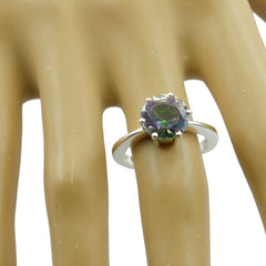 Mystic Quartz Solitaire Turkish 925 Sterling Silver multicolor Gemstone Whisper thin Fairytale Ring Jewellery