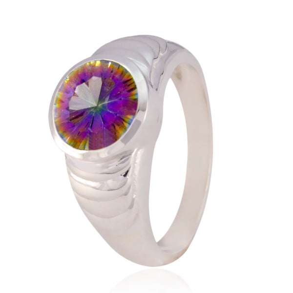 Mystic Quartz Solitaire Russian Silver multicolor Gems Versatile Fairytale Ring Jewellery