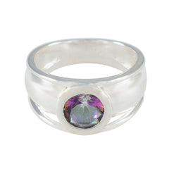 Mystic Quartz Solitaire Moroccan 925 Sterling Silver multicolor Gems Classic Luxurious Ring Jewellery