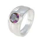 Mystic Quartz Solitaire Moroccan 925 Sterling Silver multicolor Gems Classic Luxurious Ring Jewellery
