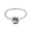Mystic Quartz Solitaire American Silver multicolor Gemstone Delicate Twist Ring Jewelry