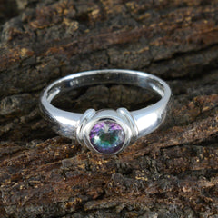 Mystic Quartz Solitaire Egyptian 92.5 Silver multicolor Gems Featherlight Abstract Ring Jewelry
