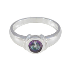 Mystic Quartz Solitaire Egyptian 92.5 Silver multicolor Gems Featherlight Abstract Ring Jewelry