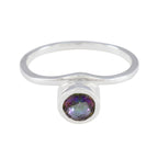 Mystic Quartz Solitaire Korean 92.5 Silver multicolor Gems Delicate Modern Ring Jewellery