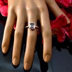 Mystic Quartz Solitaire American 92.5 Silver multicolor Gemstone Whisper thin Trendy Ring Jewelry