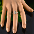 Mystic Quartz Solitaire Korean Silver multicolor Gemstones Dainty Artisan Ring Jewellery