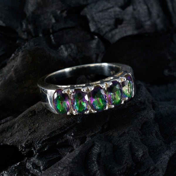 Mystic Quartz Penta Egyptian Sterling Silver multicolor Gemstone Classic Fairytale Band Jewellery