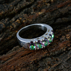 Mystic Quartz Penta Egyptian Sterling Silver multicolor Gemstone Classic Fairytale Band Jewellery