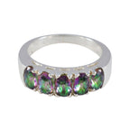 Mystic Quartz Penta Egyptian Sterling Silver multicolor Gemstone Classic Fairytale Band Jewellery