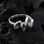 Mystic Quartz quarter African 925 Sterling Silver multicolor Gemstone Featherlight Glamorous Ring Jewellery