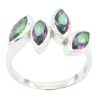 Mystic Quartz quarter African 925 Sterling Silver multicolor Gemstone Featherlight Glamorous Ring Jewellery