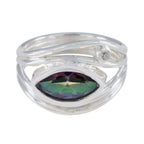 Mystic Quartz Toi et Moi Russian 925 Sterling Silver multicolor Gems Tiny Feminine Ring Jewellery