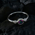 Mystic Quartz Trilogy Japanese 925 Silver multicolor Gemstones Elegant  Graceful Ring Jewellery