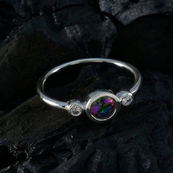 Mystic Quartz Trilogy Japanese 925 Silver multicolor Gemstones Elegant  Graceful Ring Jewellery