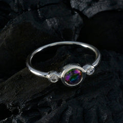 Mystic Quartz Trilogy Japanese 925 Silver multicolor Gemstones Elegant  Graceful Ring Jewellery