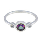 Mystic Quartz Trilogy Japanese 925 Silver multicolor Gemstones Elegant  Graceful Ring Jewellery