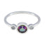 Mystic Quartz Trilogy Japanese 925 Silver multicolor Gemstones Elegant  Graceful Ring Jewellery