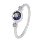 Mystic Quartz Trilogy Japanese 925 Silver multicolor Gemstones Elegant  Graceful Ring Jewellery