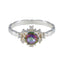 Mystic Quartz Halo American Sterling Silver multicolor Gemstones Dainty Glamorous Ring Jewelry