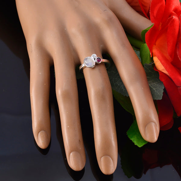 Multi Stone Trilogy Korean 925 Silver multicolor Gems Whisper thin Romantic Ring Jewellery