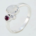 Multi Stone Trilogy Korean 925 Silver multicolor Gems Whisper thin Romantic Ring Jewellery