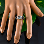 Multi Stone Trilogy Indian 92.5 Silver multicolor Gems Slim Feminine Ring Jewellery