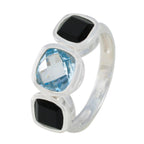 Multi Stone Trilogy Indian 92.5 Silver multicolor Gems Slim Feminine Ring Jewellery