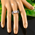 Multi Stone Trilogy Egyptian 925 Silver multicolor Gemstone Slim Glamorous Ring Jewellery