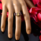 Multi Stone Trilogy French 92.5 Silver multicolor Gemstones Slim Trendy Ring Jewellery