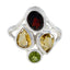 Multi Stone quarter African 92.5 Silver multicolor Gemstone Minimal Contemporary Ring Jewelry