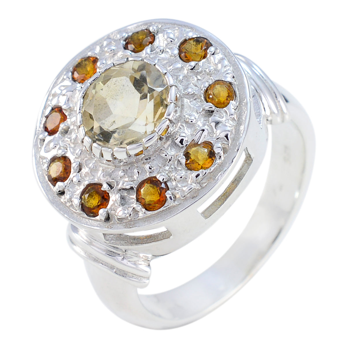 Multi Stone multiple Moroccan 925 Silver multicolor Gemstone Essential  Cocktail Ring Jewelry