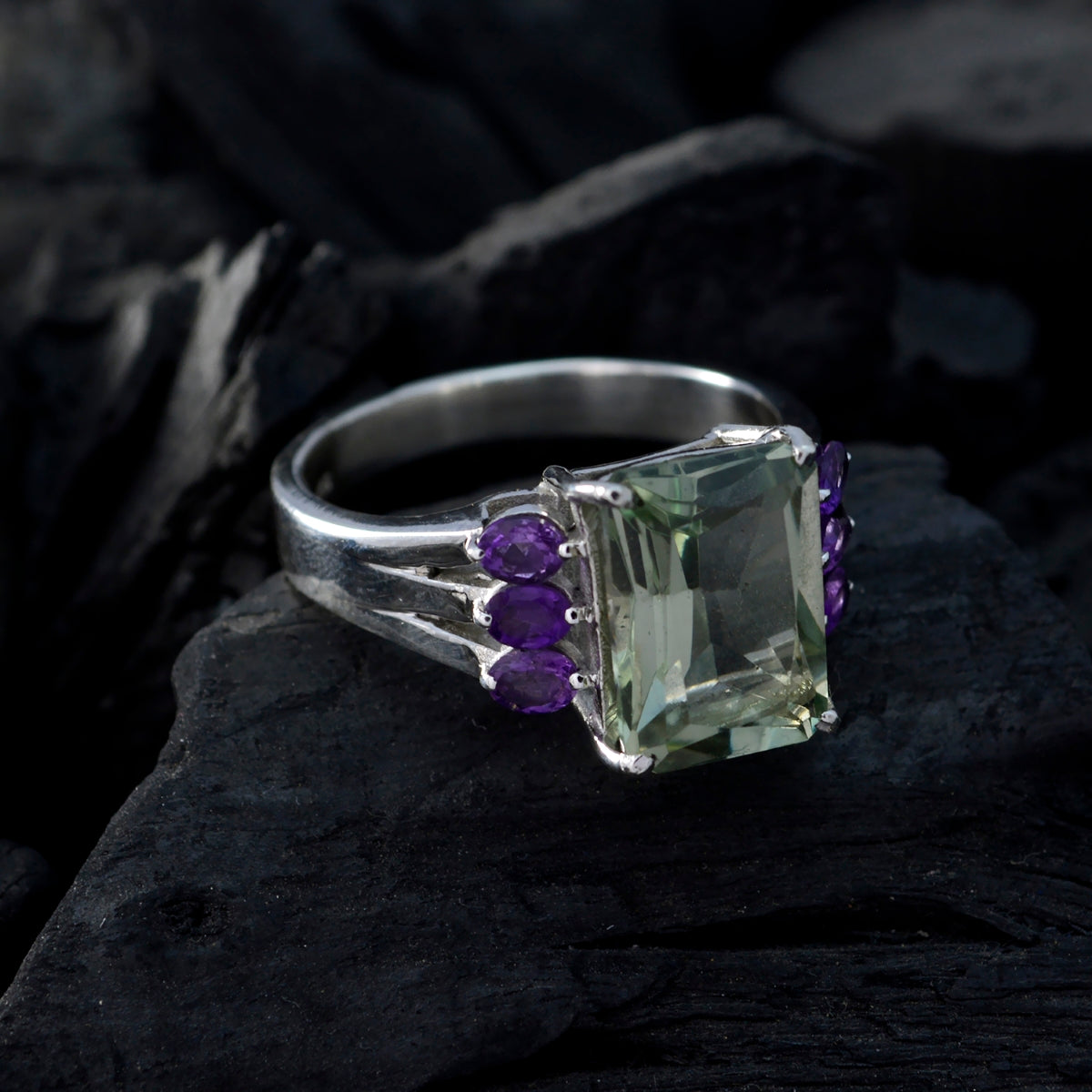 Multi Stone multiple French Sterling Silver multicolor Gems Essential  Cocktail Ring Jewelry