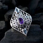 Multi Stone multiple French Silver multicolor Gems Eye catching Cocktail Ring Jewelry