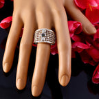 Multi Stone Trilogy Australian 925 Sterling Silver multicolor Gemstones Eye catching Filigree Ring Jewelry