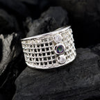 Multi Stone Trilogy Australian 925 Sterling Silver multicolor Gemstones Eye catching Filigree Ring Jewelry