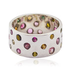 Multi Stone multiple Moroccan 925 Sterling Silver multicolor Gemstone Eye catching Eternity Band Jewelry