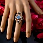 Multi Stone Trilogy Moroccan 925 Silver multicolor Gems Slim Sophisticated Ring Jewellery