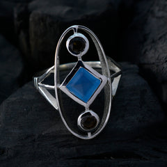 Multi Stone Trilogy Moroccan 925 Silver multicolor Gems Slim Sophisticated Ring Jewellery