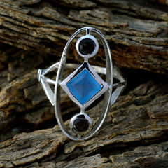 Multi Stone Trilogy Moroccan 925 Silver multicolor Gems Slim Sophisticated Ring Jewellery